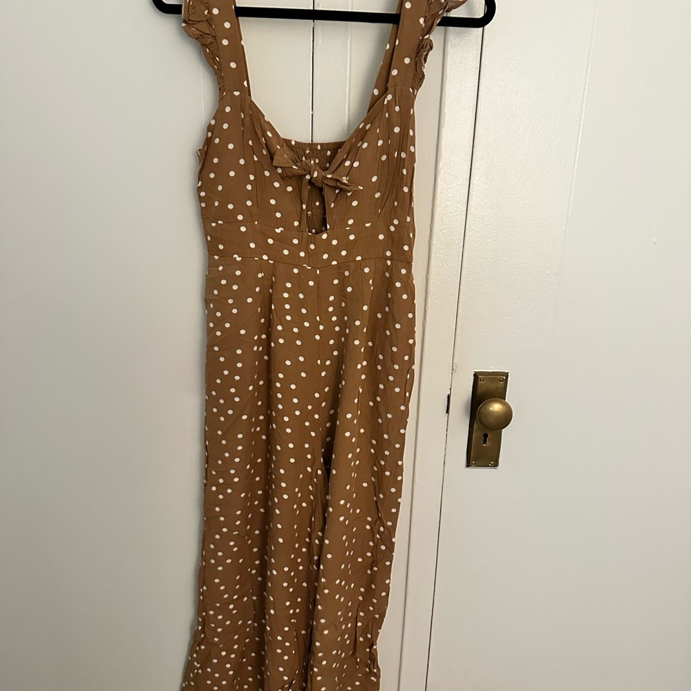 L*Space Tan Polka Dot Jumpsuit